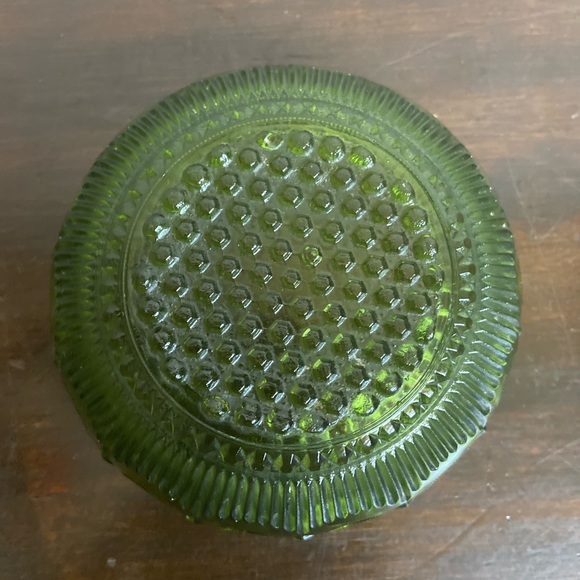 Bartlett Collins green avocado scalloped edge pressed glass bowl st Genevieve @ - Picture 5 of 6